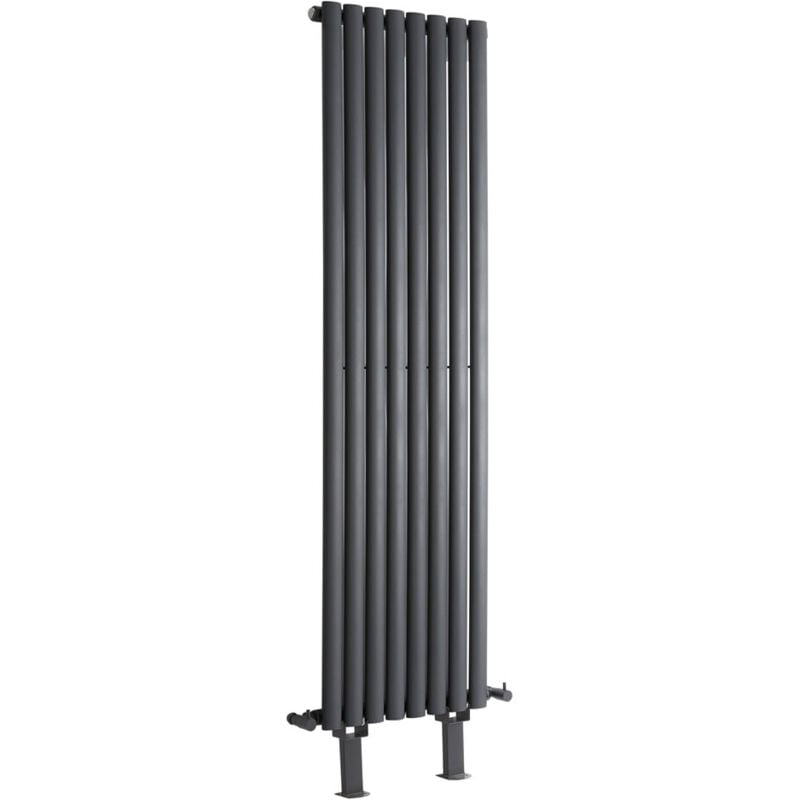 Hudson Reed Vitality - Radiateur Vertical sur Pieds Moderne Anthracite - 160cm x 47.2cm