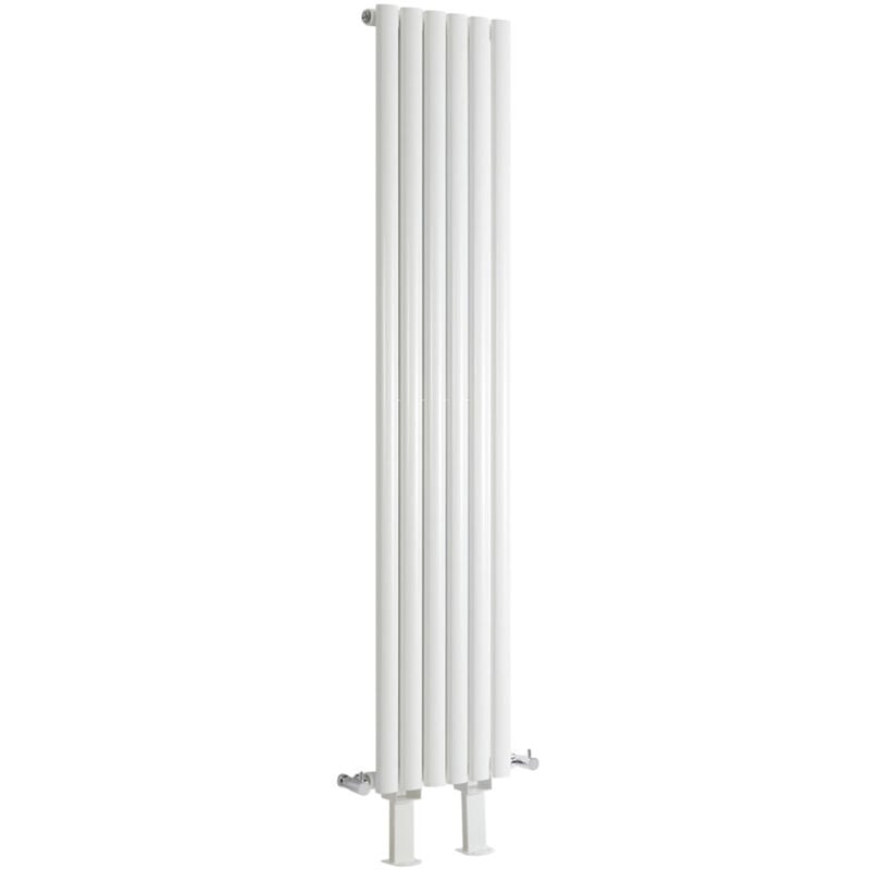 Hudson Reed - Vitality - Radiateur Vertical sur Pieds Moderne Blanc - 160cm x 35.4cm