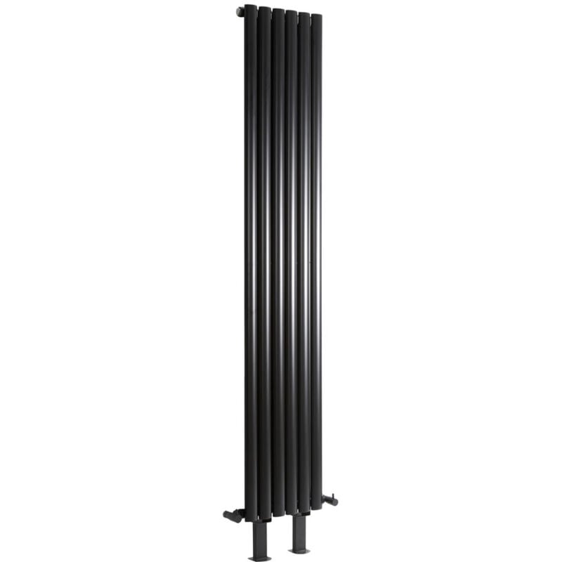 Hudson Reed - Vitality - Radiateur Vertical sur Pieds Moderne Noir - 160cm x 35.4cm