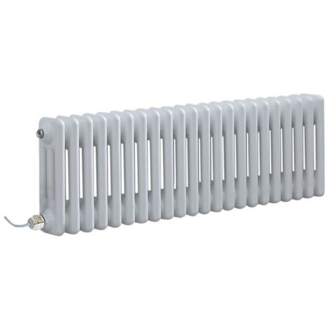 Hudson Reed Windsor - Radiateur Électrique Style Fonte Rétro Horizontal Triple Rang - Blanc - 30 cm x 101 cm - Choix du thermostat