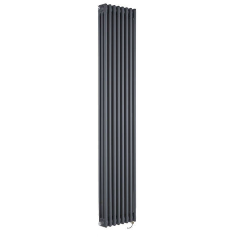 Hudson Reed Windsor - Radiateur Électrique Style Fonte Rétro Vertical Triple Rang - Anthracite - 180 cm x 38 cm - Choix du thermostat