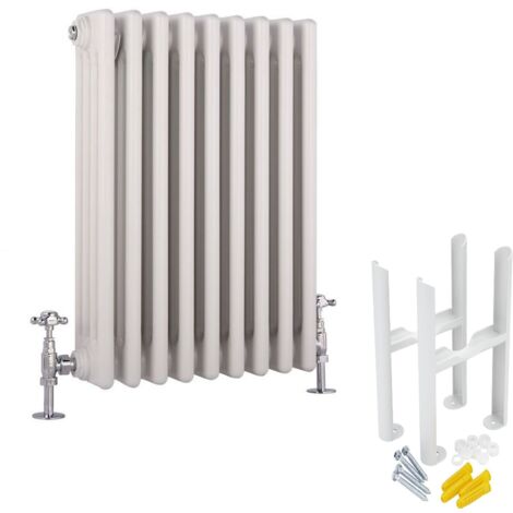 Hudson Reed Windsor - Radiateur Rétro Horizontal Quatre Rang - Blanc - 60cm x 42.5cm