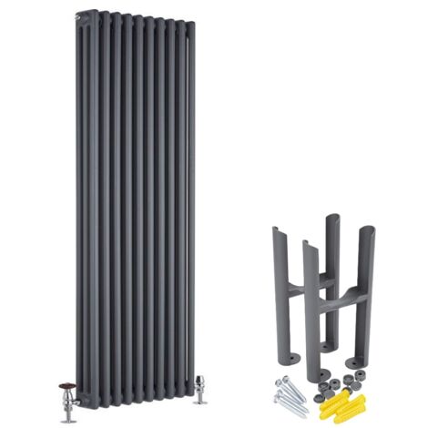 Hudson Reed Windsor - Radiateur Rétro Vertical Triple Rang - Anthracite - 180cm x 47.3cm