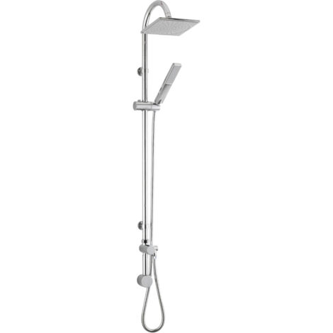 Hudson Reed Worth Shower Kit with Fixed Head and Pencil Handset - Chrome