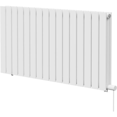 Hudson White 600mm x 1212mm Horizontal Electric Double Panel Radiator