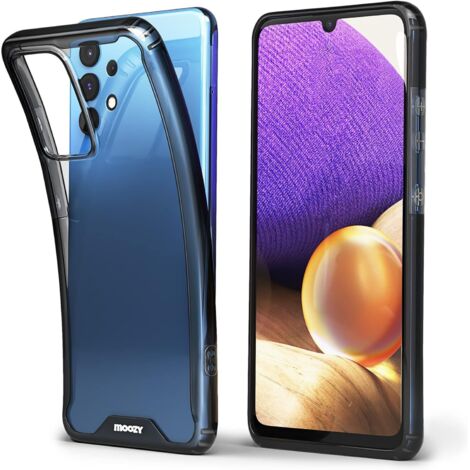 Hülle für Samsung Galaxy A51 6.5 Hülle transparente Rückseite schwarzer Rahmen