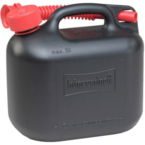 daniplus Benzinkanister 5L Kunststoff Rot, Kanister mit Ausgießer,  Reservekanister, Kraftstoffkanister