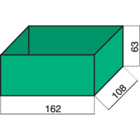 Hünersdorff Sortimentskoffer-Einsatz (L x B x H) 162 x 108 x 63 mm Anzahl Fächer: 1 Inhalt 1 St.