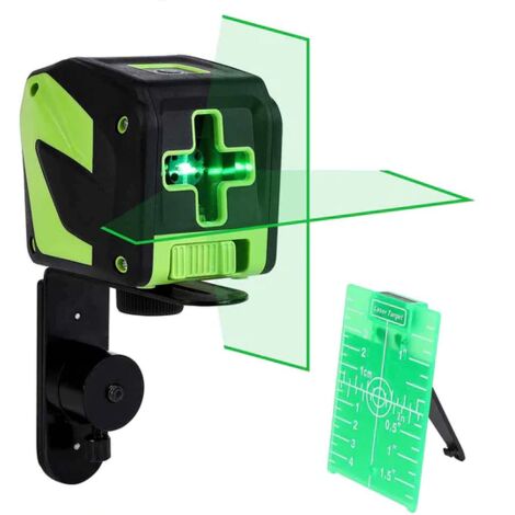 Huepar B21CG Nivel Láser 360, Huepar Nivel Laser Verde 25m con 2 Puntos de  Plomada, Autonivelante