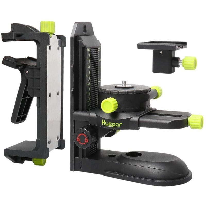 Adaptateur Niveau Laser, Base Pivotante Magnétique Multifonctionnelle avec Clip Réglable, Laser Level Adapter à 360° avec Filetage Mâle 1/4'-20,