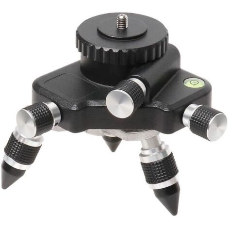 Huepar AT2 Adaptateur de Niveau Laser 360° Tournant Réglable, Connecteur de Trépied, avec Filetage Mâle 1/4″-20 et Bulle Horizontale