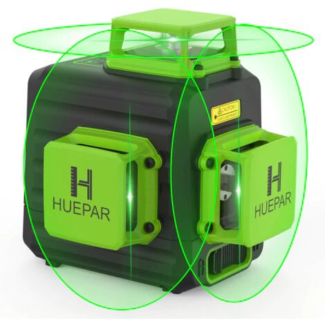 Huepar B03CG Niveau laser vert - 3x 360° - Base magnétique pivotante