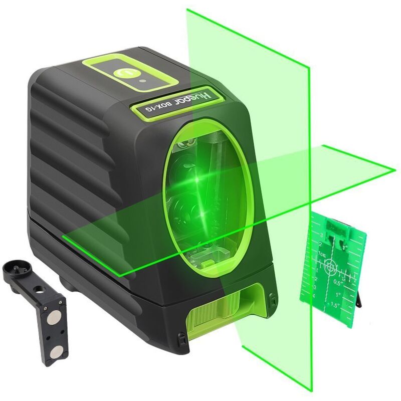 Image of Huepar - BOX-1G laser a linee incrociate verde, laser a linee autolivellante con funzione a impulsi, linea verticale e orizzontale commutabile con