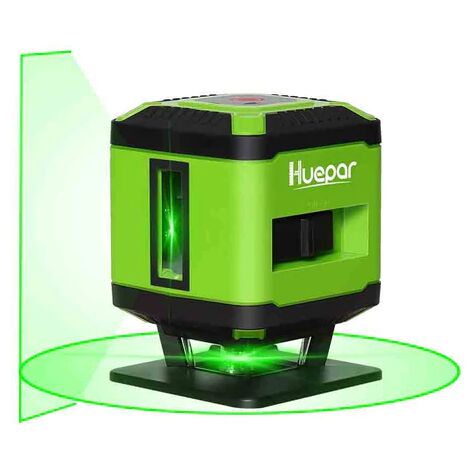 Huepar FL360G - Niveau laser de sol autonivelant à ligne verte -1 ligne à 360 degrés et 1 ligne verticale