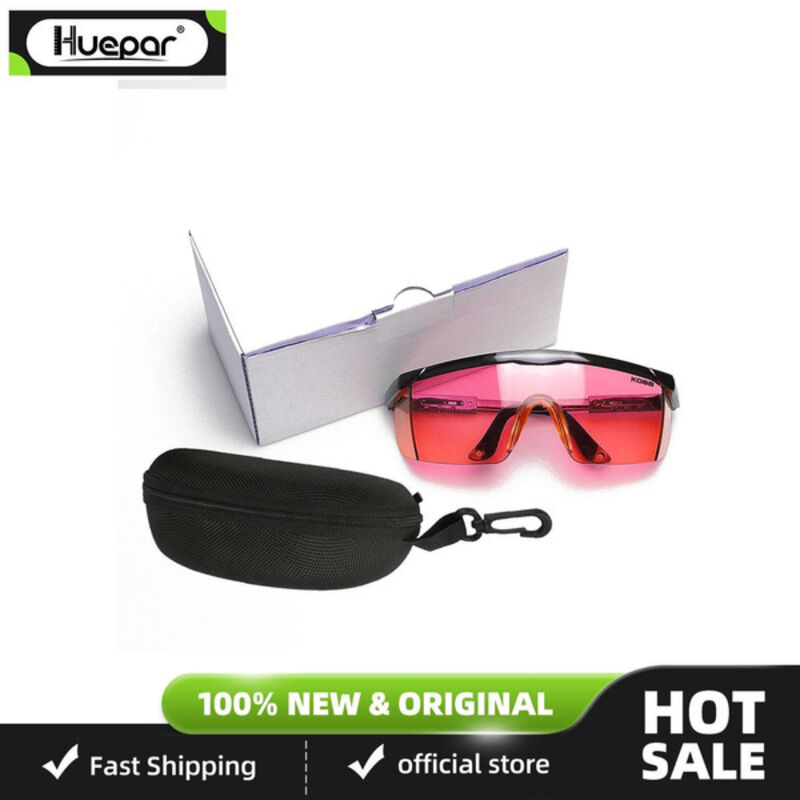 Huepar GL01R Rot Laserlichtbrille - Roter Laserbrille für Roter Strahl Kreuzlinienlaser, Rotationslaser und Mehrlinienlaser - zur Verbesserung der