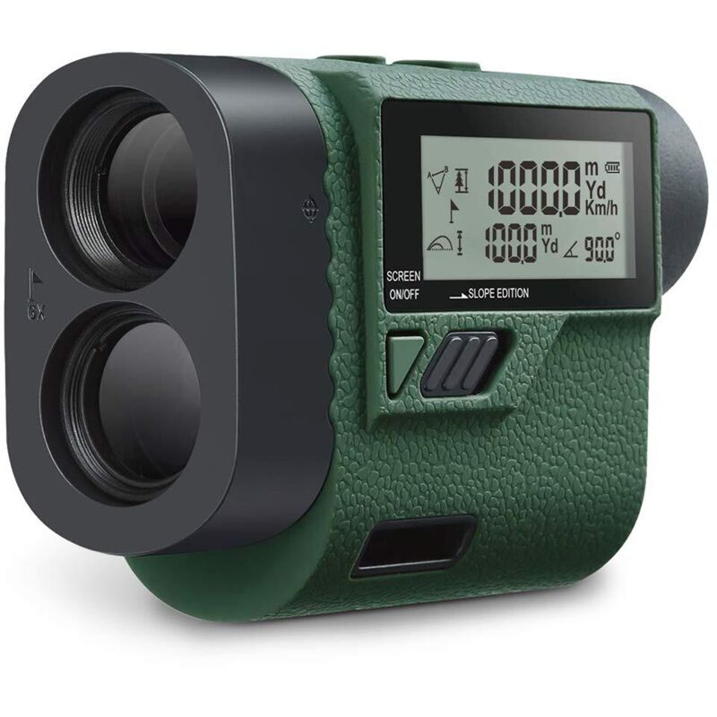 Huepar HLR1000 Golf Entfernungsmesser 1000M/1100Yards mit Handheld LCD Display und Winkelfunktion, 6X Multifunktionaler Rangefinder Lasermessgerät
