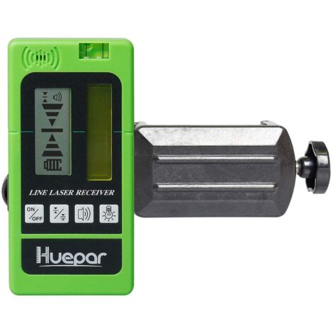 Huepar LR-5RG Laser Detector for Pulse Lasers, Digital Green/Red Receiver, Dual-Sided Backlit LCD, 50-60m Range, for Line Lasers, Only Compatible with 5:5 PWM and 10KHz Frequency