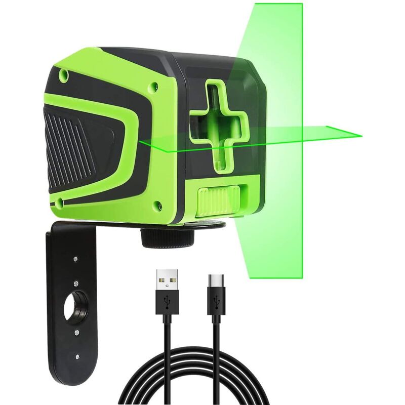 Image of Huepar Niveau Laser en Croix avec Batterie Li-ion Rechargeable - à Faisceau Vert à Nivellement Automatique avec Mode d'impulsion pour Application au