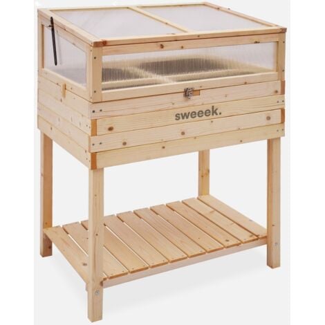 SWEEEK Huerto cuadrado sobre patas de madera