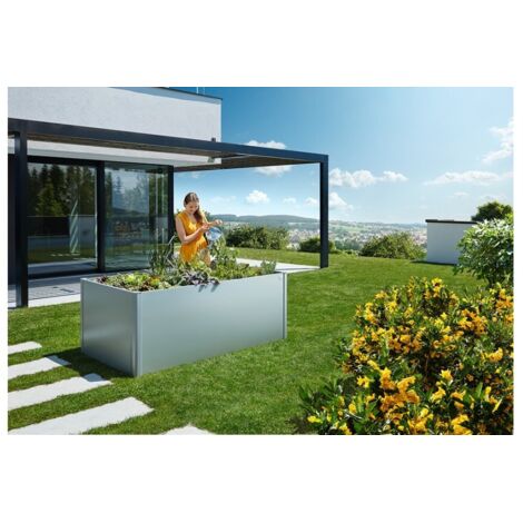HUERTO URBANO METALICO DE BIOHORT 1.5 X 0,5 COLOR GRIS OSCURO METALICO