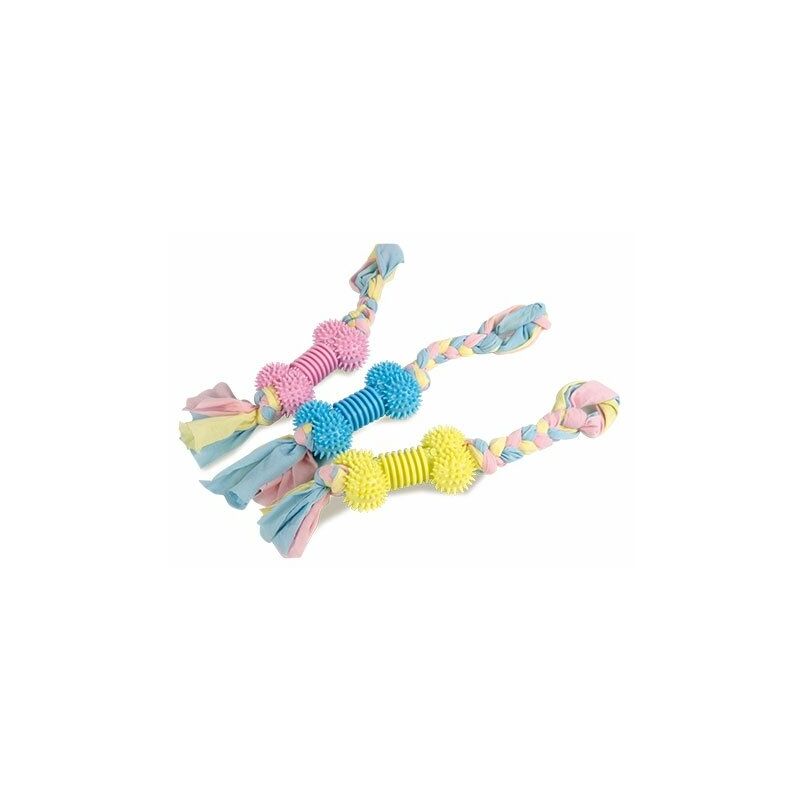

Hueso con cuerda de trapillo, medida 20 x 6 cm, tres diferentes colores