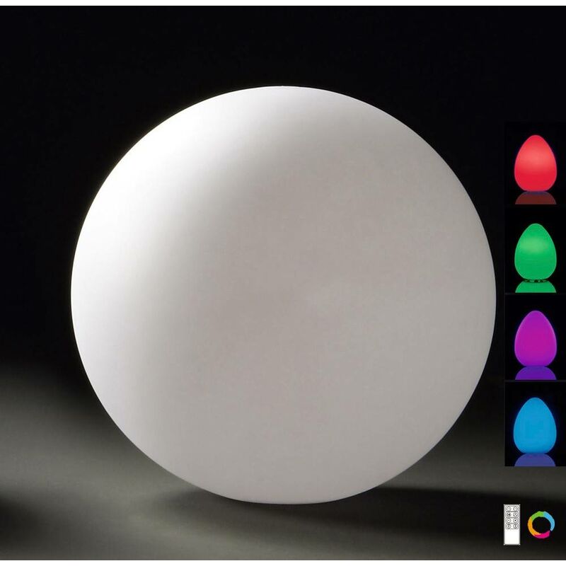 Huevo Ball Große Induktions-LED RGB Outdoor Tischleuchte IP65, 120lm, opalweiß