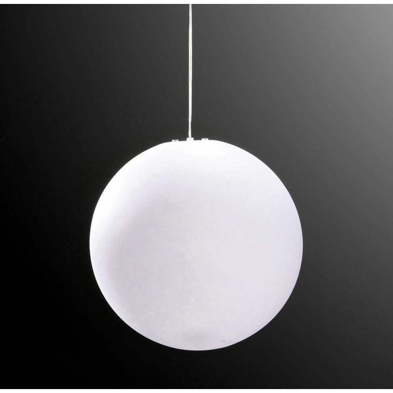 09diyas - Huevo Ball Pendant Light 1 Bulb E27 Large Outdoor IP44, opal white