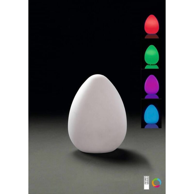 09diyas - Huevo Egg Table Lamp Induction LED RGB Outdoor IP65, 120lm, opal white