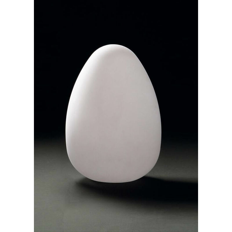 09-diyas - Huevo Egg Tischlampe 1 Birne CFL Large In Line Schalter Innen, opalweiß