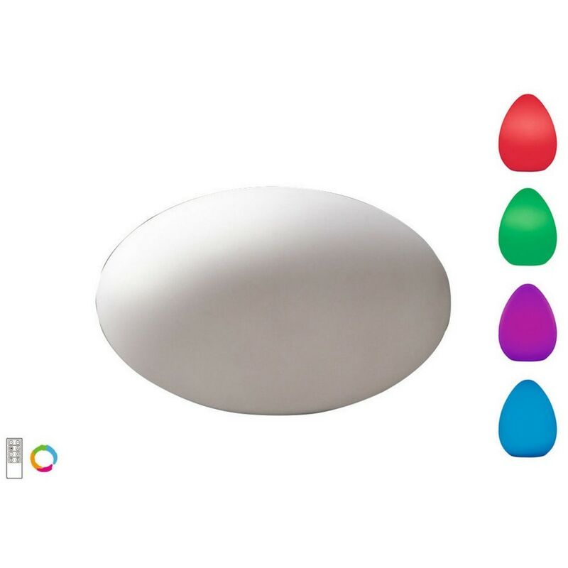 Inspired Mantra - Huevo - Oval Table Lamp Induction led rgb Outdoor IP65, 120lm, Opal White