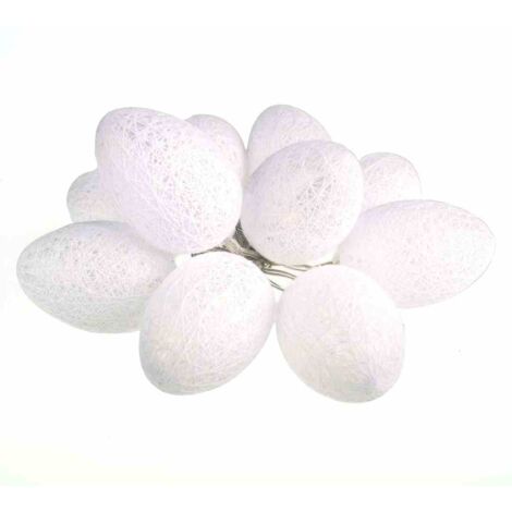 HUEVOS DE PASCUA DE ALGODÓN LED BLANCOS