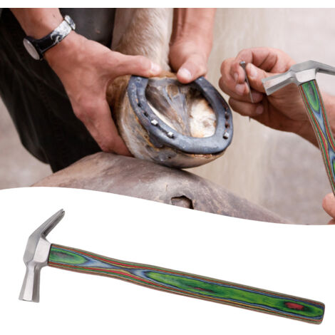 Hufschmiedhammer mit Griff aus Verbundholz – Beschlaghammer und Hufpflegehaube, magnetisch, 37,2 cm lang, 466 g