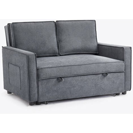 Hugo 2 Seater Sofa Bed Pull Out Linen Fabric Dark Grey P 20463490 121526075 1 