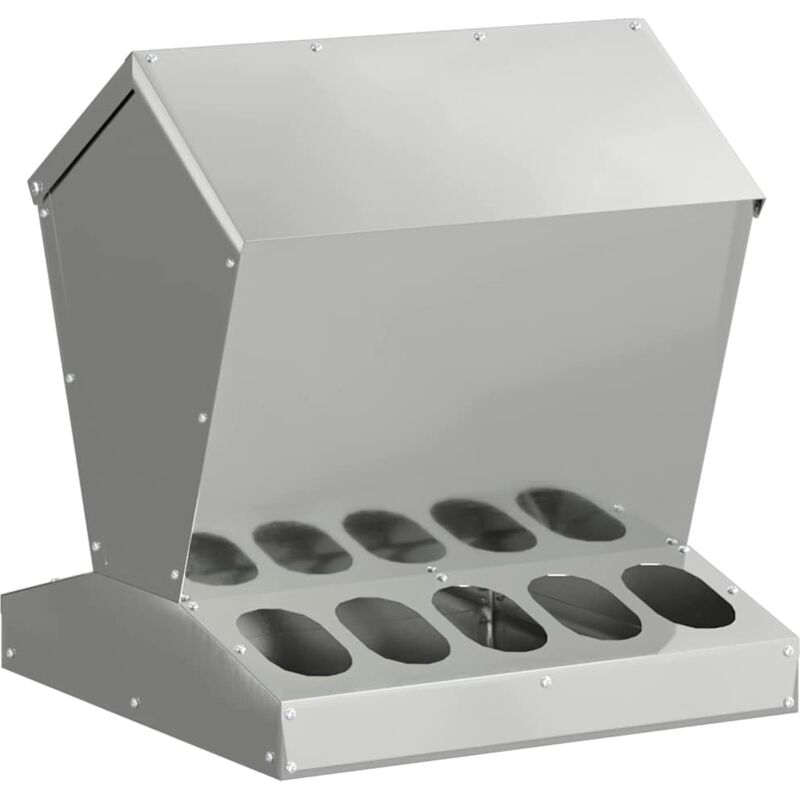 Hühnerfütterer Silber 40 X 40 X 45 Cm Verzinkter Stahl Vidaxl