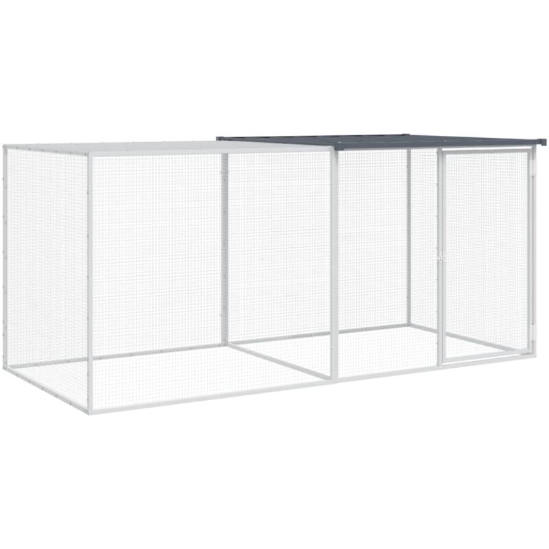 Hühnerkäfig Mit Dach Anthrazit 203x98x90 Cm Verzinkter Stahl Vidaxl