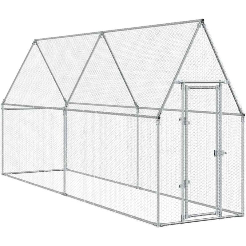 Hühnerkäfig Silbern 100x100x190 Cm Verzinkter Stahl - Vidaxl