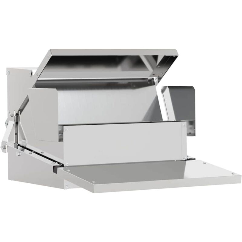Hühnertretfeeder Silber 50 X 40 X 29 Cm Verzinkter Stahl Vidaxl