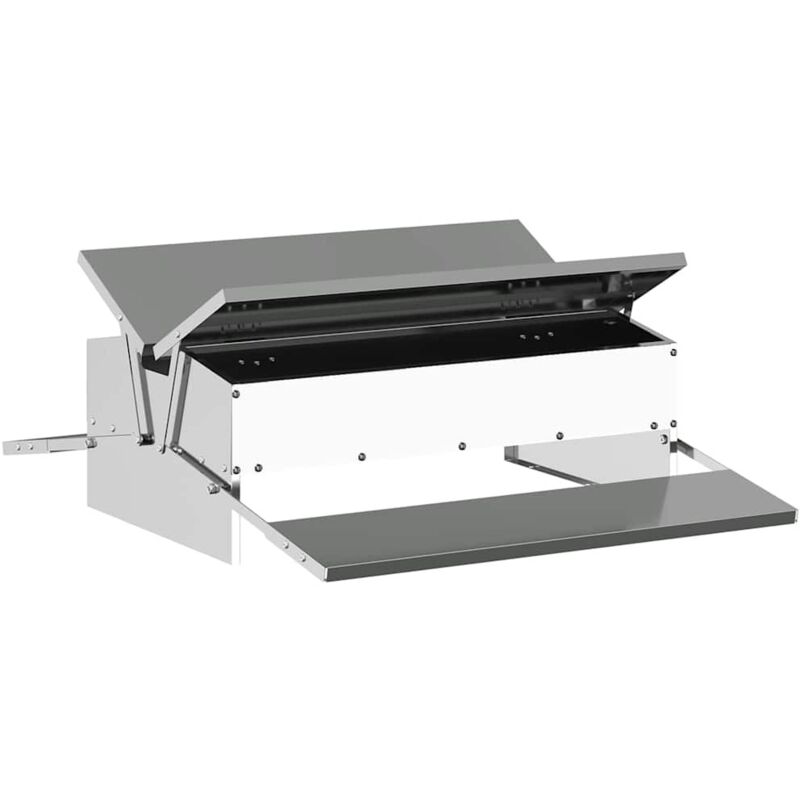 Hühnertretfeeder Silber 75 X 53 X 20, 5 Cm Verzinkter Stahl Vidaxl