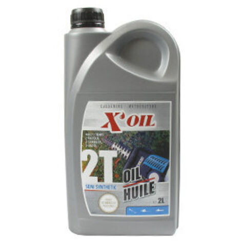Huile 2 temps semi-synthèse X'OIL (API TC), en bidon de 2 litres . Avec bouchon