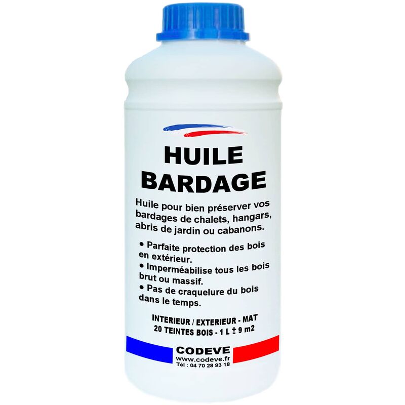 Codève Bois - Huile Bardage - 1 l - Codeve Bois - Chêne rustique - Pour La Protection De Votre Bardage En Pin, Sapin, épicéa Ou Douglas.