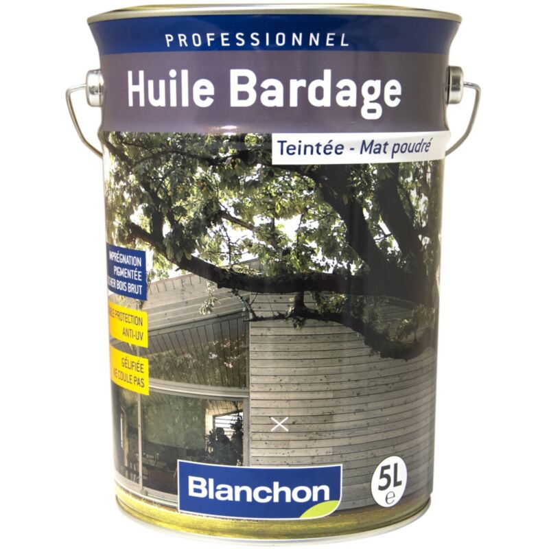 Huile bardage Blanchon Opaque pin brut 5 litres aspect mat poudré