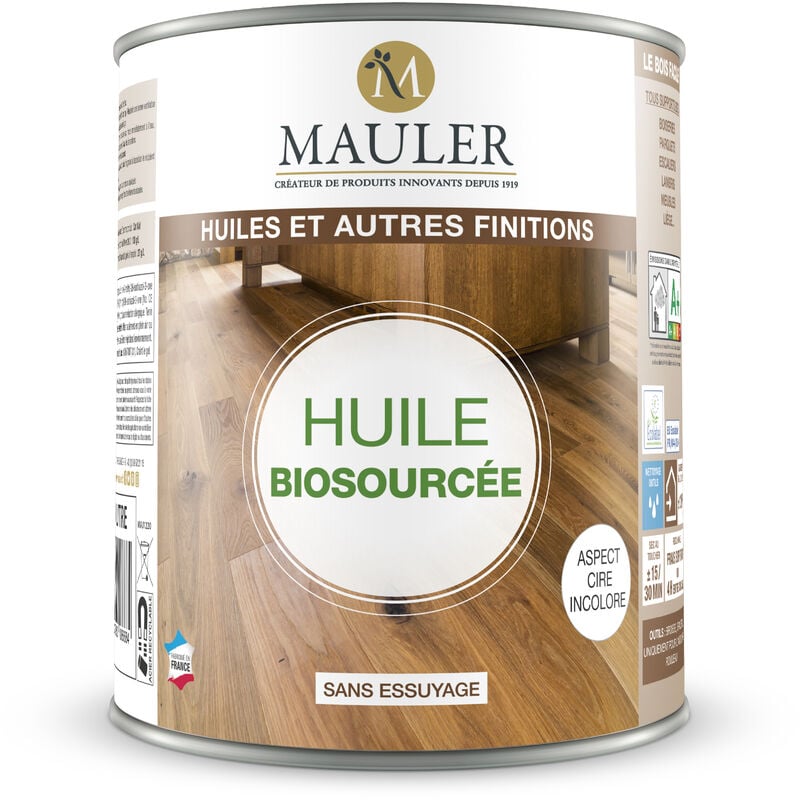 1919 By Mauler - mauler - Huile Biosourcée - 2,5L - Aspect Cire Incolore - Sans Odeur - Huile De Finition Offre Un Aspect Naturel - cire incolore