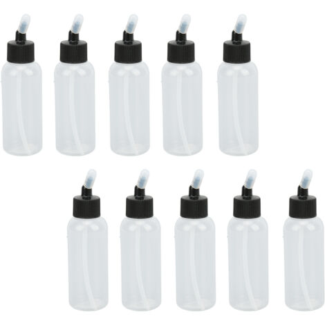 Huile capillaire 60ml anti-fuites - Lot de 10 bouteilles transparentes avec entonnoir, résistantes à la chaleur