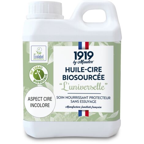 Huile-cire biosourcée, protège et patine - 0,5L Aspect Cire teinte Naturel - Ecolabel - Huile-cire L'Universelle 1919 by Mauler