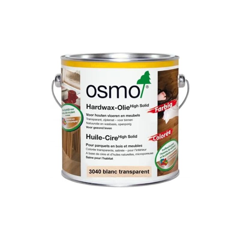Huile Cire Colorãƒâ€°e Blanc Transparent Osmo 3040 0,75l