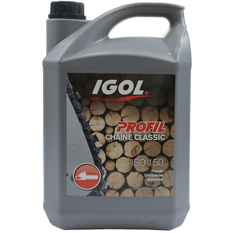Huile de chaîne tronçonneuse ISO 150 – Lubrifiant adhérent pour graissage haute vitesse – 5 litres pour protection optimale – Igol