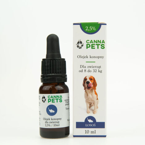 Huile de chanvre 2,5 % pour animaux, saumon 10 ml