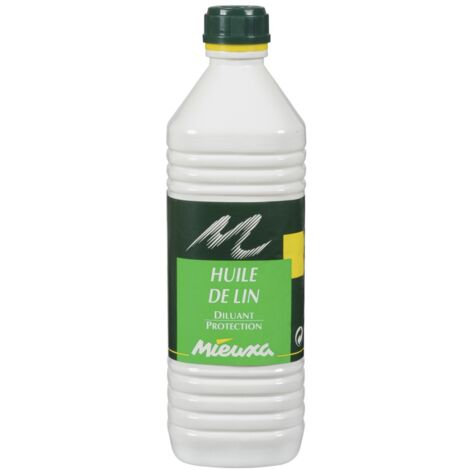 Huile de lin 1 litre – Protection bois contre humidité et intempéries – Finition durable pour matériaux poreux – Mieuxa