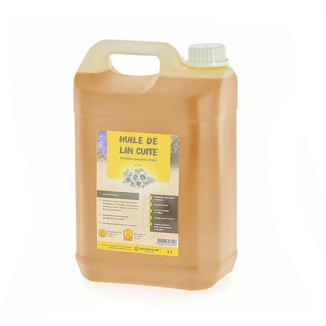 Huile de lin cuite 5L – Protection bois de ruche – 100% française – Sans solvant – Couverture 60 à 80 m² – Apiculture.Net