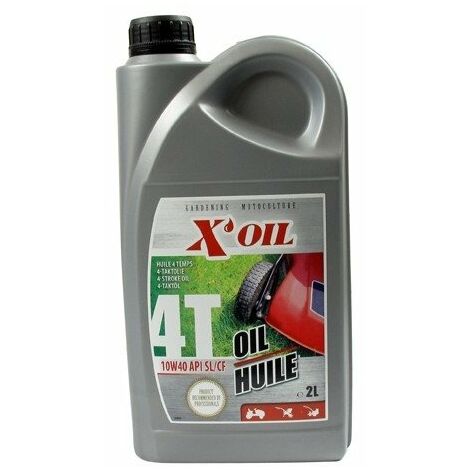 Huile 4 temps 10W40 – Semi-synthèse multigrade – Bidon de 2 litres – API SJ/CF pour moteurs 4 temps